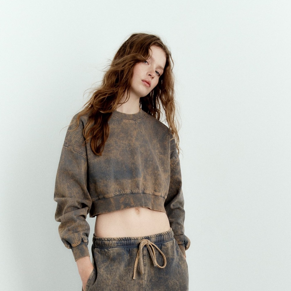 Zara faded effect crop top